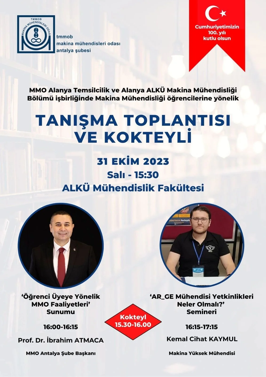 An introductory meeting and cocktail will be organized for Alanya Alaaddin Keykubat University Mechanical Engineering Department students.